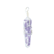 Double Pointed Metal Wired Pendants - Love Rocks